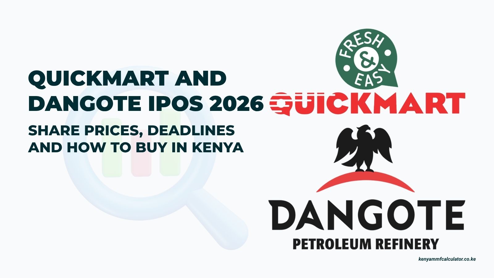 Quickmart and Dangote IPO Kenya 2026 comparison: Quickmart minimum KSh3,750, Dangote GDR minimum KSh535, application deadlines and CDS requirements