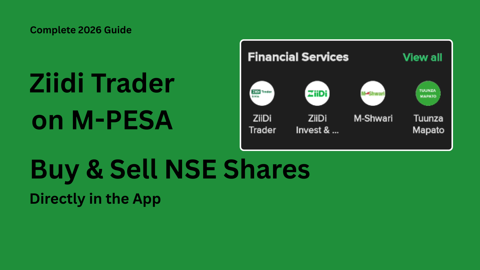 Ziidi Trader inside the M-PESA app financial services section